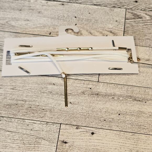 Ettika White Vegan Suede Wrap Necklace Multi-Strand Gold-Tone Festival Boho - Picture 2 of 5